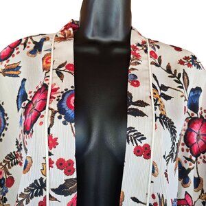 Parc & Lex Womens Floral Kimono Cardigan Jacket Large 100% Polyester cottagecore
